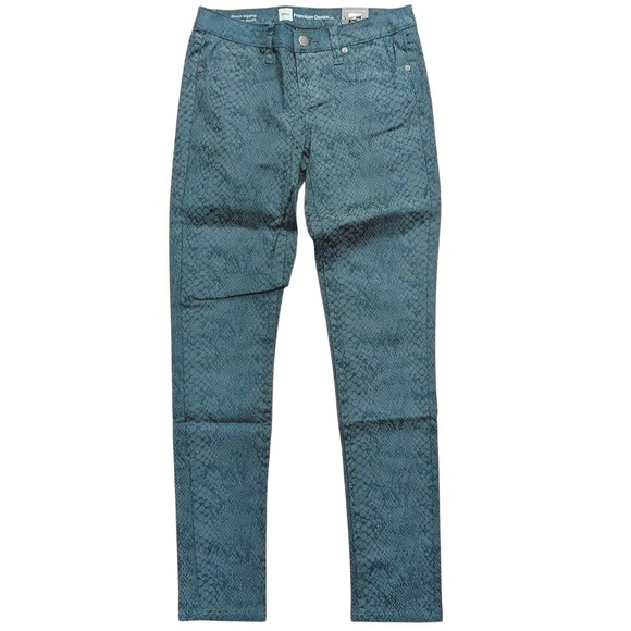 Mossimo Supply Co. Denim - Mossimo‎ Jeans 6 Denim Legging Skinny Aqua Teal Snakeskin Print Mid Rise NWT NEW